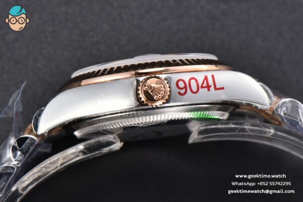 DateJust 31MM 904L RG/SS GMF Fluted Bezel Silver Flowers Dial Jubilee Bracelet A2824 - Image 16