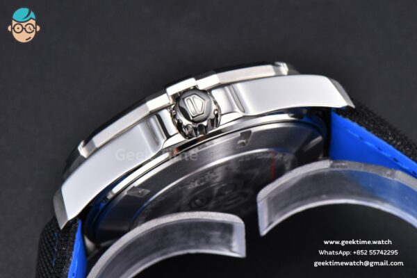 Aquaracer Caliber 5 43mm OF Black Dial Blue Hand Black Nylon Strap SW200 - Image 11