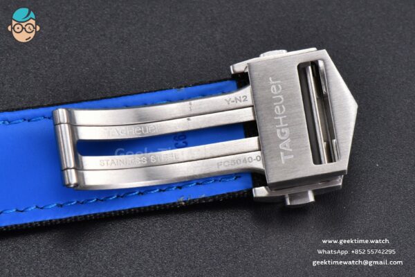 Aquaracer Caliber 5 43mm OF Black Dial Blue Hand Black Nylon Strap SW200 - Image 18