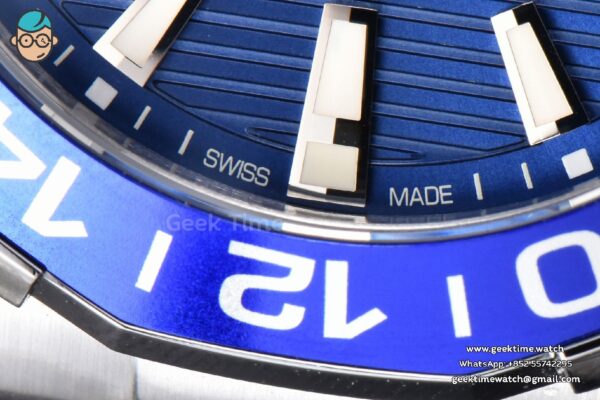 Aquaracer Caliber 5 GMT 43mm OF Blue/Black Bezel Blue Dial SS Bracelet SW200 - Image 10