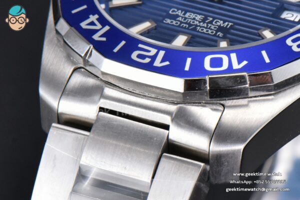 Aquaracer Caliber 5 GMT 43mm OF Blue/Black Bezel Blue Dial SS Bracelet SW200 - Image 11