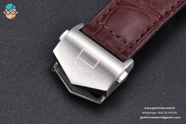 Aquaracer Caliber 5 43mm OF Black Dial Brown Hand Brown Leather Strap SW200 - Image 14