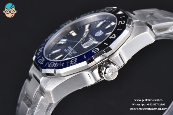 Aquaracer Caliber 5 GMT 43mm OF Blue/Black Bezel Blue Dial SS Bracelet SW200 - Image 12