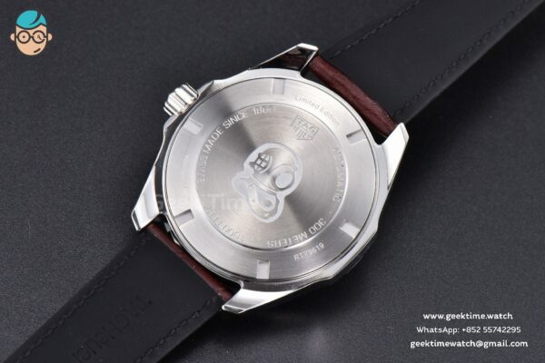 Aquaracer Caliber 5 43mm OF Black Dial Brown Hand Brown Leather Strap SW200 - Image 21