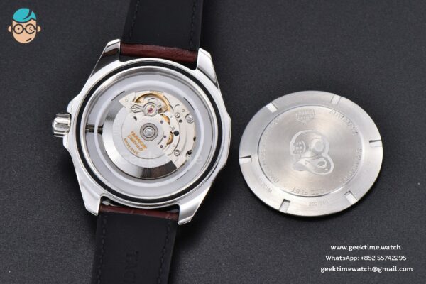Aquaracer Caliber 5 43mm OF Black Dial Brown Hand Brown Leather Strap SW200 - Image 23