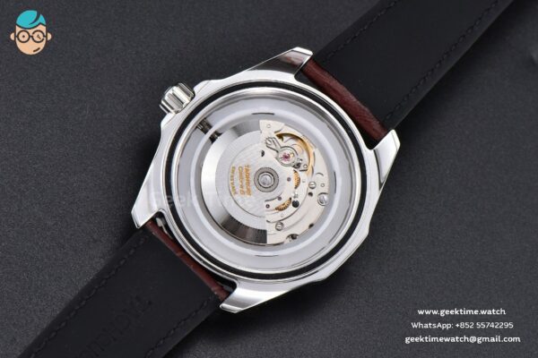 Aquaracer Caliber 5 43mm OF Black Dial Brown Hand Brown Leather Strap SW200 - Image 24