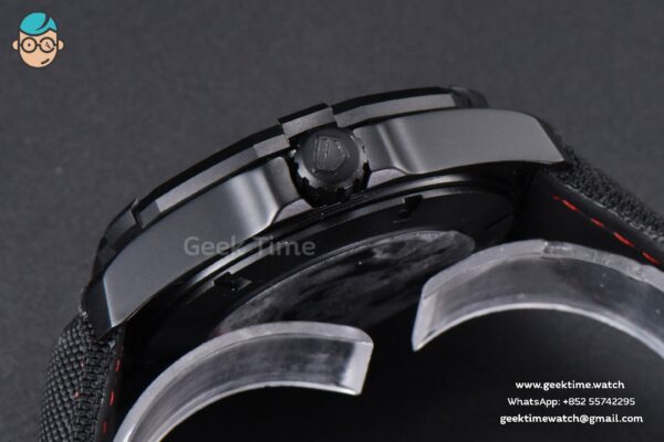 Aquaracer Caliber 5 43mm OF Ceramic Black Red Hand Dial Black Nylon Strap SW200 - Image 12