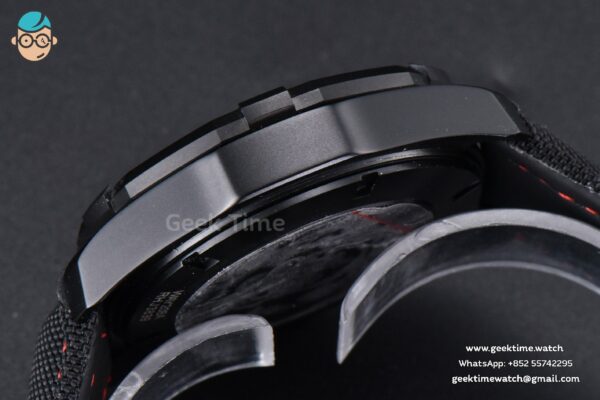 Aquaracer Caliber 5 43mm OF Ceramic Black Red Hand Dial Black Nylon Strap SW200 - Image 13