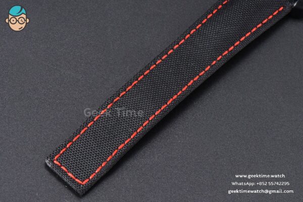 Aquaracer Caliber 5 43mm OF Ceramic Black Red Hand Dial Black Nylon Strap SW200 - Image 15