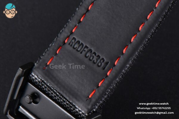 Aquaracer Caliber 5 43mm OF Ceramic Black Red Hand Dial Black Nylon Strap SW200 - Image 18
