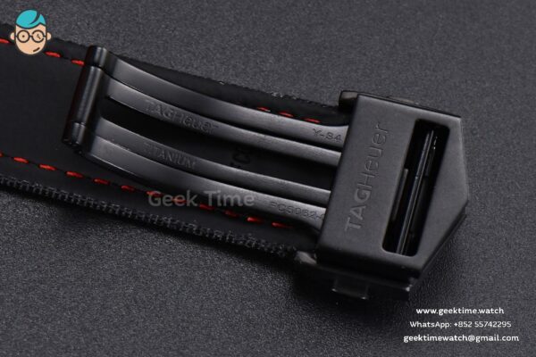 Aquaracer Caliber 5 43mm OF Ceramic Black Red Hand Dial Black Nylon Strap SW200 - Image 20