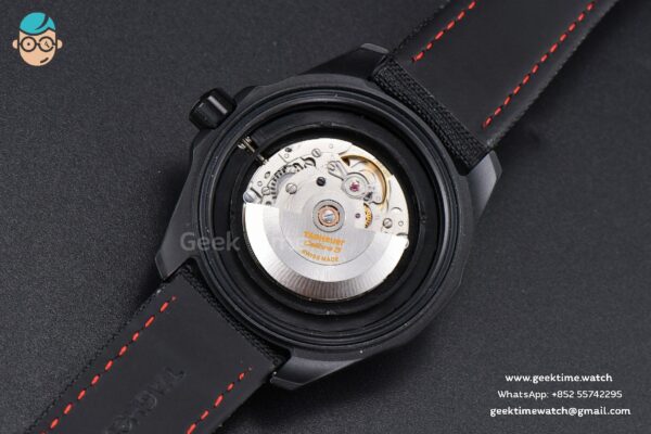 Aquaracer Caliber 5 43mm OF Ceramic Black Red Hand Dial Black Nylon Strap SW200 - Image 22