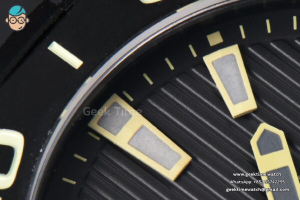 Aquaracer Caliber 5 43mm OF Ceramic Black Dial Yellow Hand Brown Nylon Strap SW200 - Image 3