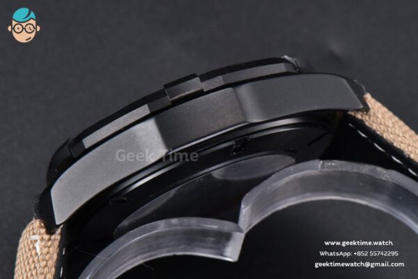 Aquaracer Caliber 5 43mm OF Ceramic Black Dial Yellow Hand Brown Nylon Strap SW200 - Image 13