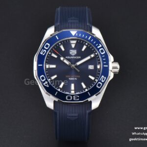 Aquaracer 300M 41mm OF Purple Dial Blue Rubber Strap