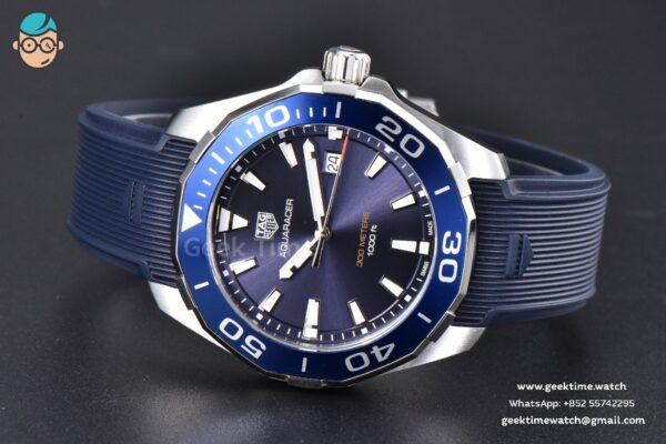 Aquaracer 300M 41mm OF Purple Dial Blue Rubber Strap - Image 10