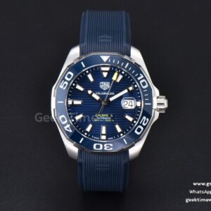 Aquaracer Caliber 5 43mm OF Dark Blue Dial Blue Rubber Strap SW200