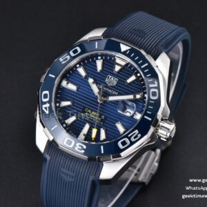 Aquaracer Caliber 5 43mm OF Dark Blue Dial Blue Rubber Strap SW200