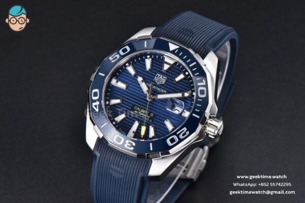 Aquaracer Caliber 5 43mm OF Dark Blue Dial Blue Rubber Strap SW200