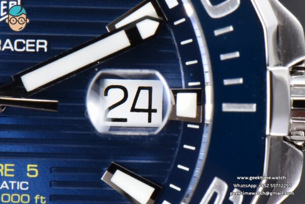 Aquaracer Caliber 5 43mm OF Dark Blue Dial Blue Rubber Strap SW200 - Image 4