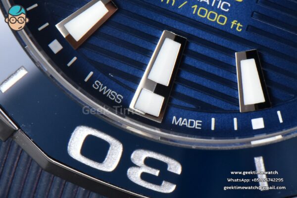 Aquaracer Caliber 5 43mm OF Dark Blue Dial Blue Rubber Strap SW200 - Image 7