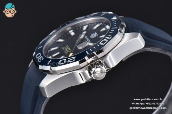 Aquaracer Caliber 5 43mm OF Dark Blue Dial Blue Rubber Strap SW200 - Image 9