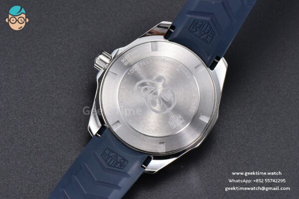Aquaracer Caliber 5 43mm OF Dark Blue Dial Blue Rubber Strap SW200 - Image 20
