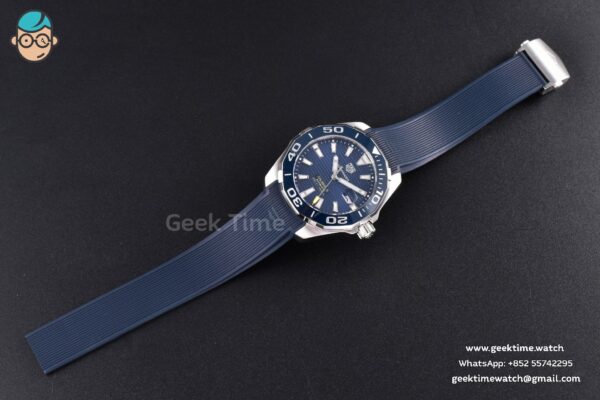 Aquaracer Caliber 5 43mm OF Dark Blue Dial Blue Rubber Strap SW200 - Image 30