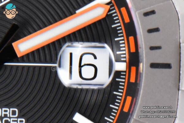 Aquaracer Bamford OF 43MM Black/Orange Dial SS BraceletAquaracer Calibre 7 GMT OF 43MM Blue/Red Bezel Black Dial Swiss SW200 - Image 6