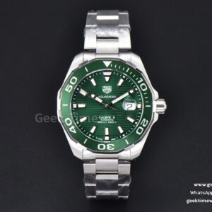 Aquaracer Calibre 5 OF 43mm Green Dial Green Bezel SS Bracelet Swiss SW200