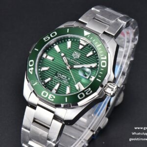Aquaracer Calibre 5 OF 43MM Green Dial Green Bezel SS Bracelet Swiss SW200