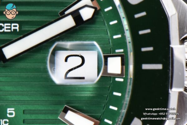 Aquaracer Calibre 5 OF 43MM Green Dial Green Bezel SS Bracelet Swiss SW200 - Image 6