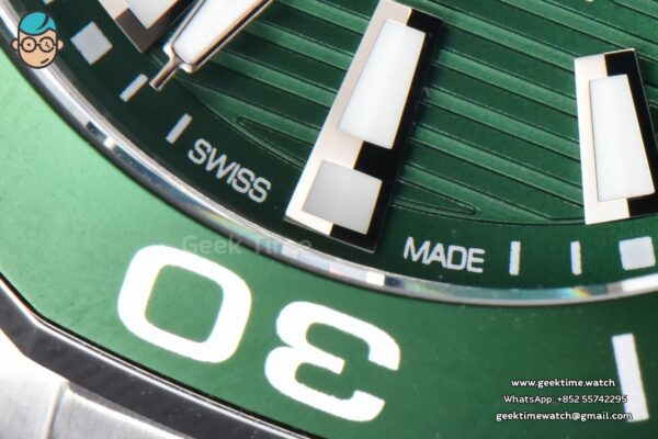 Aquaracer Calibre 5 OF 43MM Green Dial Green Bezel SS Bracelet Swiss SW200 - Image 7