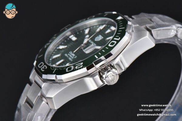 Aquaracer Calibre 5 OF 43MM Green Dial Green Bezel SS Bracelet Swiss SW200 - Image 10