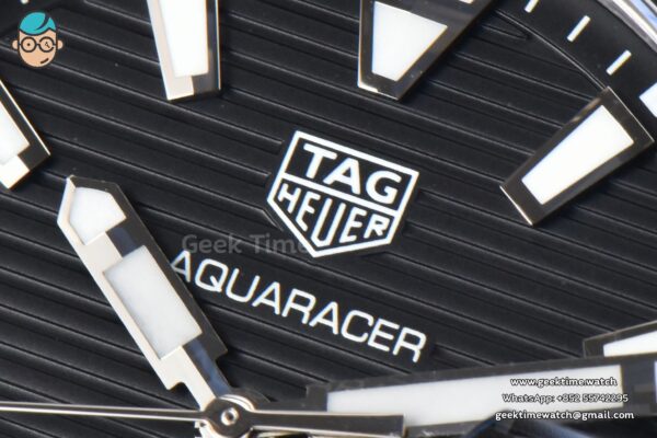 Aquaracer Caliber 5 43mm OF Black Dial Silver Hand SS Bracelet SW200 - Image 4