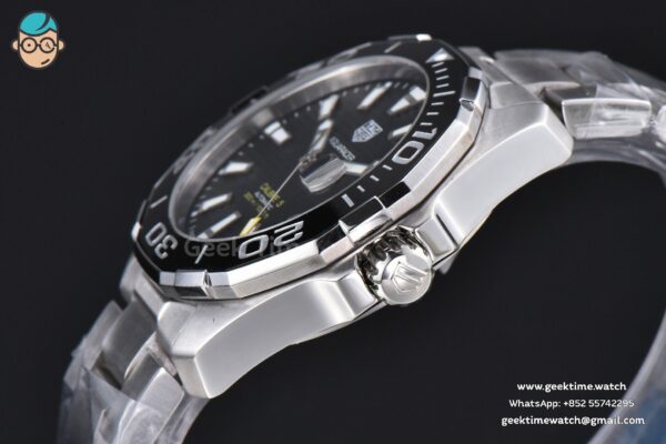 Aquaracer Caliber 5 43mm OF Black Dial Silver Hand SS Bracelet SW200 - Image 10