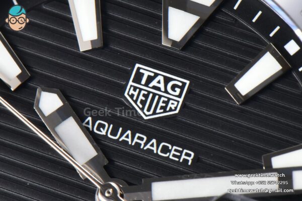 Aquaracer Calibre 5 OF 43MM Black Dial Black Bezel Rubber Strap Swiss SW200 - Image 3