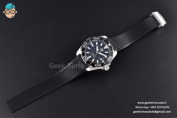 Aquaracer Calibre 5 OF 43MM Black Dial Black Bezel Rubber Strap Swiss SW200 - Image 30