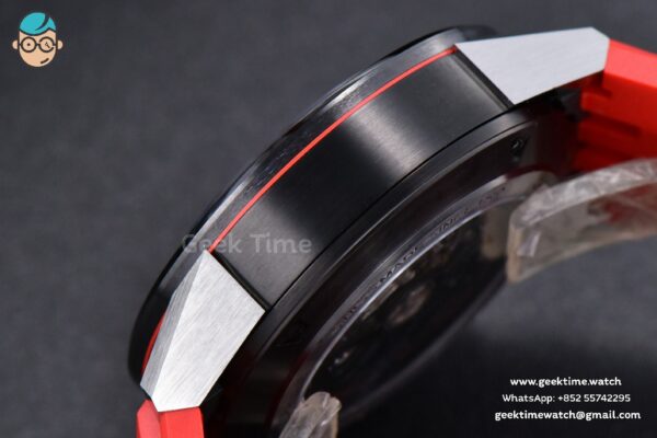 Calibre Heuer 01 Chrono XF 45MM Skeleton Dial Red Hand Red Rubber Strap A1887 - Image 10