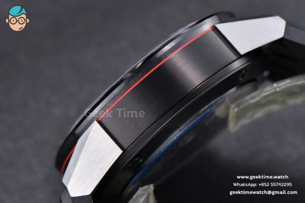 Calibre Heuer 01 Chrono XF 45MM PVD Skeleton Black Dial Red Hand Black Rubber Strap A1887 - Image 10