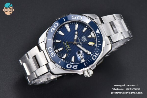 Aquaracer Caliber 5 43mm OF Blue Dial Silver Hand SS Bracelet SW200 - Image 3