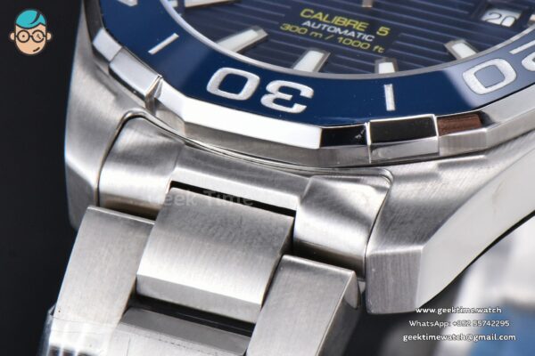 Aquaracer Caliber 5 43mm OF Blue Dial Silver Hand SS Bracelet SW200 - Image 8
