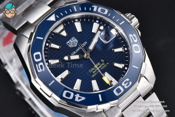 Aquaracer Caliber 5 43mm OF Blue Dial Silver Hand SS Bracelet SW200 - Image 10