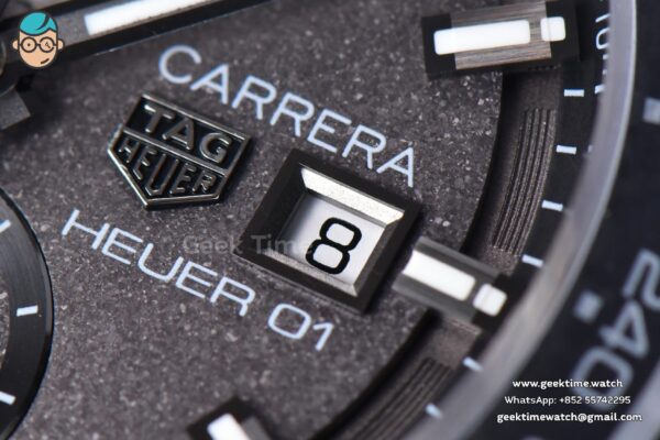 Calibre Heuer 01 Chrono XF 43MM PVD Gray Dial Black Rubber Strap A1887 - Image 6