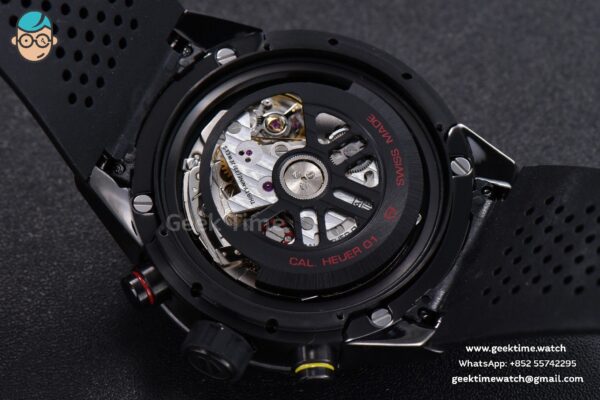 Calibre Heuer 01 Chrono XF 43MM PVD Gray Dial Black Rubber Strap A1887 - Image 14
