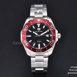Aquaracer 300M 41mm OF Red Bezel Black Dial SS Bracelet SW200