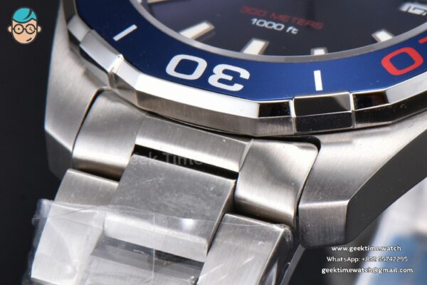 Aquaracer 300M 41mm OF Blue/Red Bezel Purple Dial SS Bracelet SW200 - Image 9