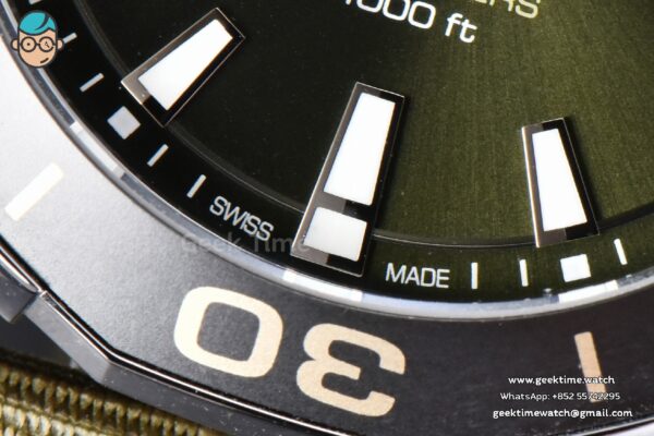 Aquaracer 300M 41mm OF Black Dial Green Nylon Strap SW200 - Image 7