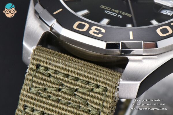 Aquaracer 300M 41mm OF Black Dial Green Nylon Strap SW200 - Image 8
