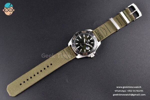 Aquaracer 300M 41mm OF Black Dial Green Nylon Strap SW200 - Image 22